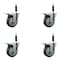 Service Caster 4'' Thermoplastic Rubber Swivel 3/4'' Expanding Stem Caster Set Total Lock Brake, 4PK SCC-EXTTL20S414-TPRB-34-4 - alternate 1